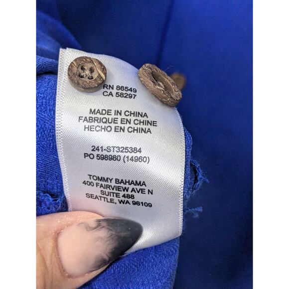 Tommy Bahama 100% Silk Short Sleeve Button Front Shirt Blue Mens Size 3XL - Picture 8 of 8